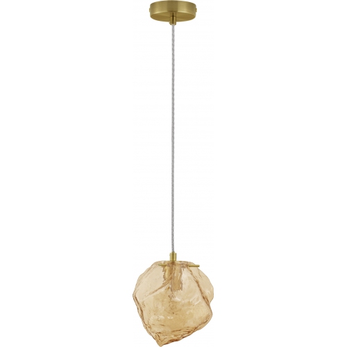 Lampy glamour. Lampa wisząca szklana glamour Luxe 18cm bursztynowa do kuchni i jadalni