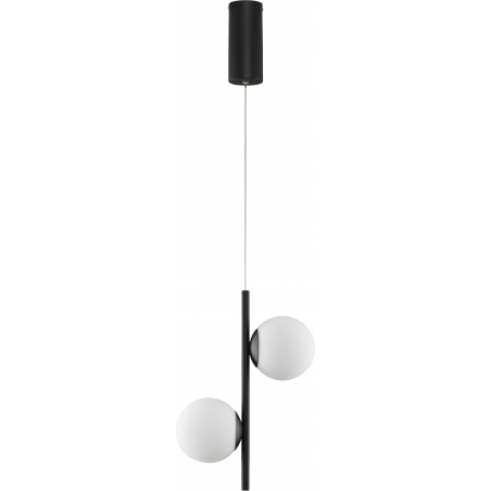 Lampy modern. Lampa wisząca 2 szklane kule Nebbia 28,5cm biało-czarna do kuchni i jadalni