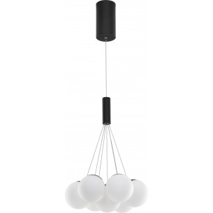 Lampy modern. Lampa wisząca szklane kule Nebbia VII 36cm biało-czarna nad stół