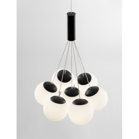 Lampy modern. Lampa wisząca szklane kule Nebbia VII 36cm biało-czarna nad stół