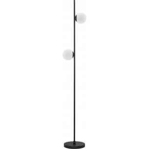 Nebbia white&amp;black floor lamp with 2 glass spheres