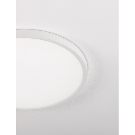 Lampy minimalistyczne. Plafon okrągły Rebel LED 40cm biały do kuchni i przedpokoju