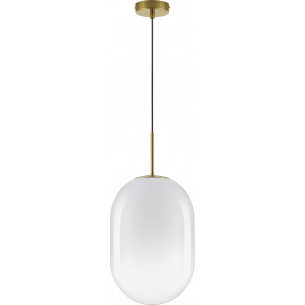 Rabell 24cm white&amp;brass glass pendant lamp