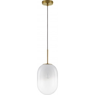 Rabell 18cm white&amp;brass glass pendant lamp