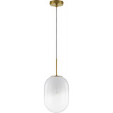 Rabell 18cm white&amp;brass glass pendant lamp
