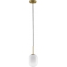 Lampy modern glamour. Elegancka Lampa wisząca szklana Rabell 12cm biało-mosiężna do kuchni i sypialni