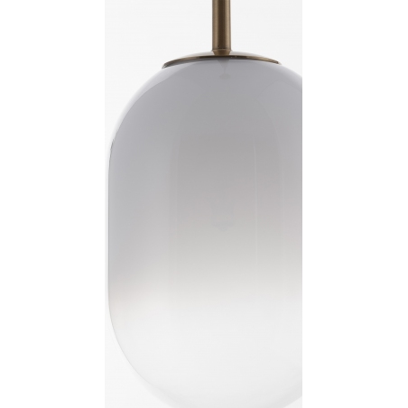 Lampy modern glamour. Elegancka Lampa wisząca szklana Rabell 12cm biało-mosiężna do kuchni i sypialni