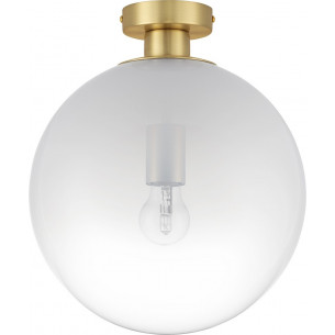 Lian 30cm white gradient&amp;brass glass globe ceiling lamp