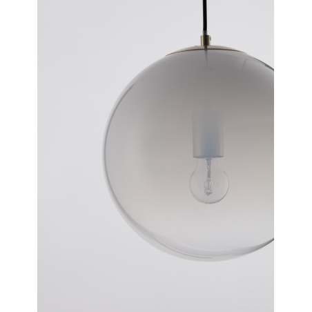Lampy modern glamour. Elegancka Lampa wisząca szklana kula Lian 30cm biały gradient/mosiądz do kuchni i salonu
