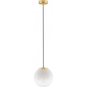 Lian 20cm white gradient&amp;brass glass globe pendant lamp