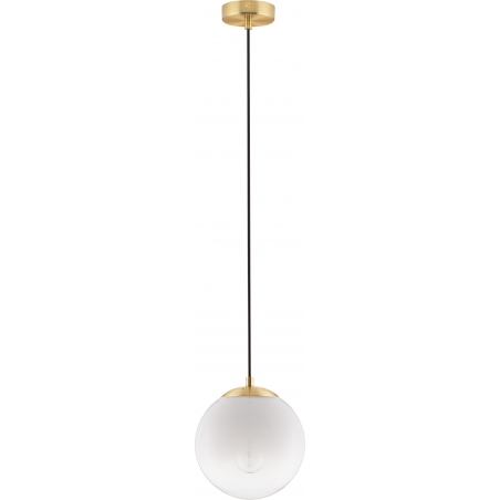 Lampy modern glamour. Elegancka Lampa wisząca szklana kula Lian 20cm biały gradient/mosiądz do kuchni i salonu