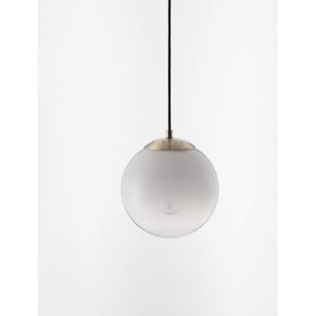 Lampa wisząca szklana kula Lian 20cm biały gradient/mosiądz