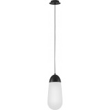 Ellipse 18cm white&amp;black glass lamp pendant