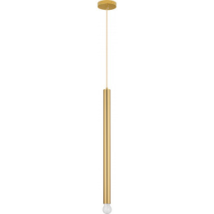 Lampy modern glamour. Elegancka Lampa wisząca tuba glamour Fitt 4,5cm H70cm złota nad wyspę kuchenną i konsolę