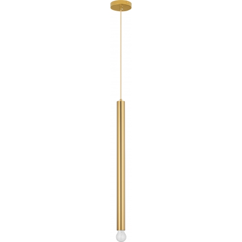 Lampy modern glamour. Elegancka Lampa wisząca tuba glamour Fitt 4,5cm H70cm złota nad wyspę kuchenną i konsolę