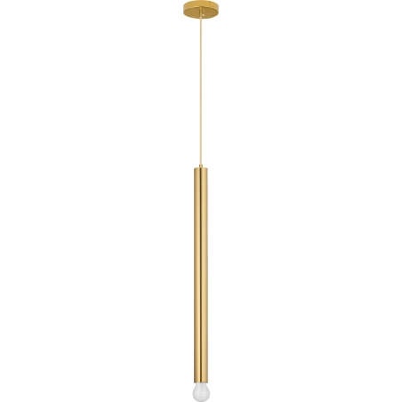 Lampy modern glamour. Elegancka Lampa wisząca tuba glamour Fitt 4,5cm H70cm złota nad wyspę kuchenną i konsolę