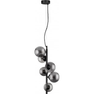 Nerro VI 28cm smoked glass&amp;black designer glass spheres pendant lamp