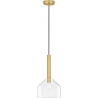 Lampy modern glamour. Elegancka Lampa wisząca szklana glamour Sophia II 20cm przeźroczysty/złoty do kuchni i salonu