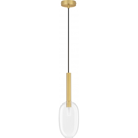Lampy modern glamour. Elegancka Lampa wisząca szklana glamour Sophia IV 14cm przeźroczysty/złoty do kuchni i salonu