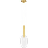 Sophia IV 14cm transparent&amp;gold glamour glass pendant lamp