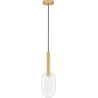 Lampy modern glamour. Elegancka Lampa wisząca szklana glamour Sophia IV 14cm przeźroczysty/złoty do kuchni i salonu