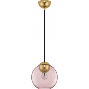 Verde 24cm pink retro glass globe pendant lamp