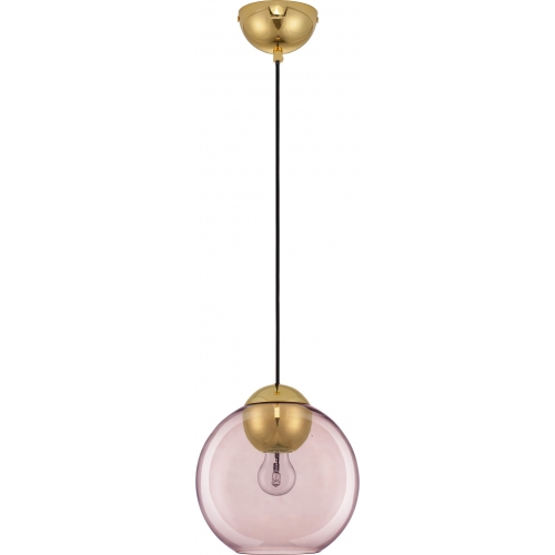 Lampy modern retro. Lampa wisząca szklana kula retro Verde 24cm różowa do kuchni i jadalni