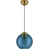 Verde 24cm blue retro glass globe pendant lamp