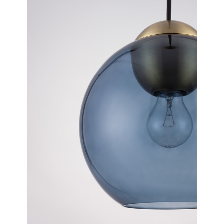 Lampa wisząca szklana kula retro Verde 24cm niebieska
