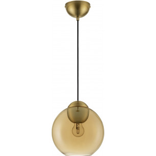 Verde 24cm amber retro glass globe pendant lamp