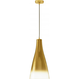 Taper 23cm gold cone glass pendant lamp