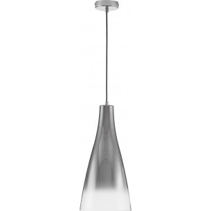 Taper 23cm silver cone glass pendant lamp