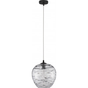 Aveline 25cm grey glass decorative pendant lamp