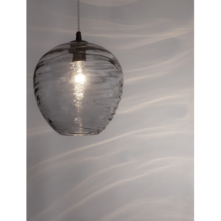 Lampy retro. Lampa wisząca szklana dekoracyjna Aveline 25cm szara do kuchni i salonu