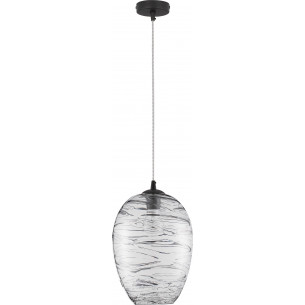 Aveline 23cm grey glass decorative pendant lamp