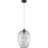 Aveline 23cm grey glass decorative pendant lamp