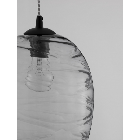 Lampy retro. Lampa wisząca szklana dekoracyjna Aveline 23cm szara do kuchni i salonu