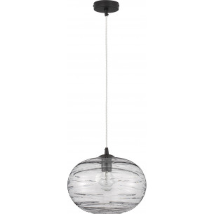 Aveline 30cm grey glass decorative pendant lamp