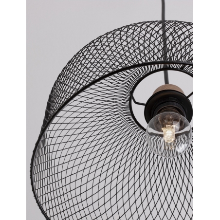 Lampy loft. Lampa wisząca ażurowa Myron 30cm czarna do kuchni i sypialni