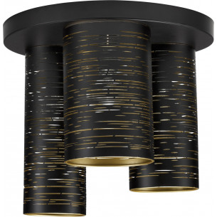 Kane 30cm black&amp;gold decorative 3-spot ceiling lamp