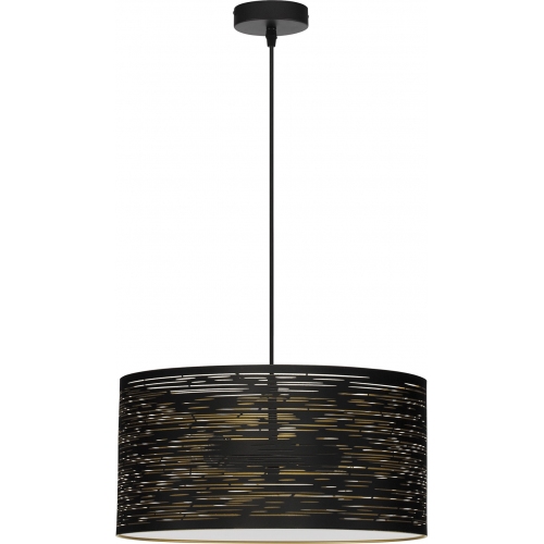 Lampy ażurowe. Lampa wisząca dekoracyjna Kane 40cm czarno-złota nad stół