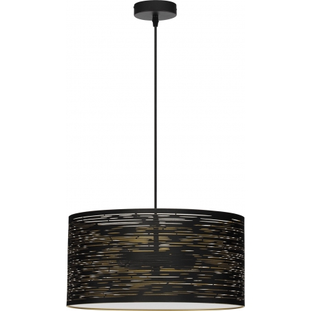 Lampy ażurowe. Lampa wisząca dekoracyjna Kane 40cm czarno-złota nad stół
