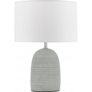 Poemo white&amp;grey concrete table lamp with fabric shade