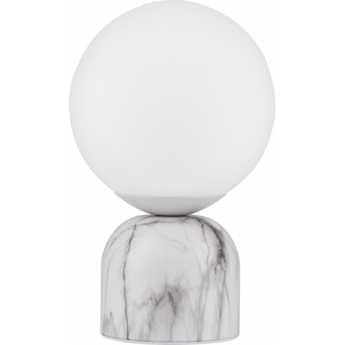 Lampa stołowa szklana kula japandi Feen biały/marmur