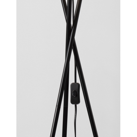 Lampy designerskie. Lampa podłogowa trójnóg z abażurem Trips czarna do salonu i sypialni