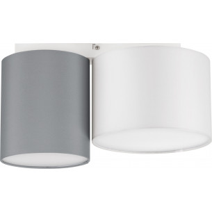 Brayden 35cm white&amp;grey 2-light ceiling lamp with lampshades