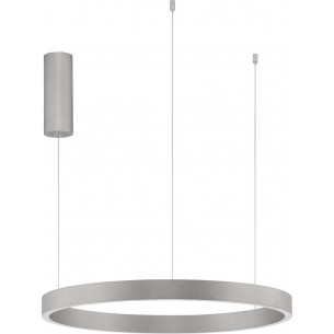 Astra LED 60cm 3000K brushed silver modern round pendant lamp