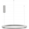 Astra LED 80cm 3000K brushed silver modern round pendant lamp