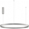 Astra LED 98cm 3000K brushed silver modern round pendant lamp