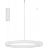 Lampy okręgi. Duża Lampa wisząca okrągła nowoczesna Astra LED 60cm 3000K biała do salonu i jadalni